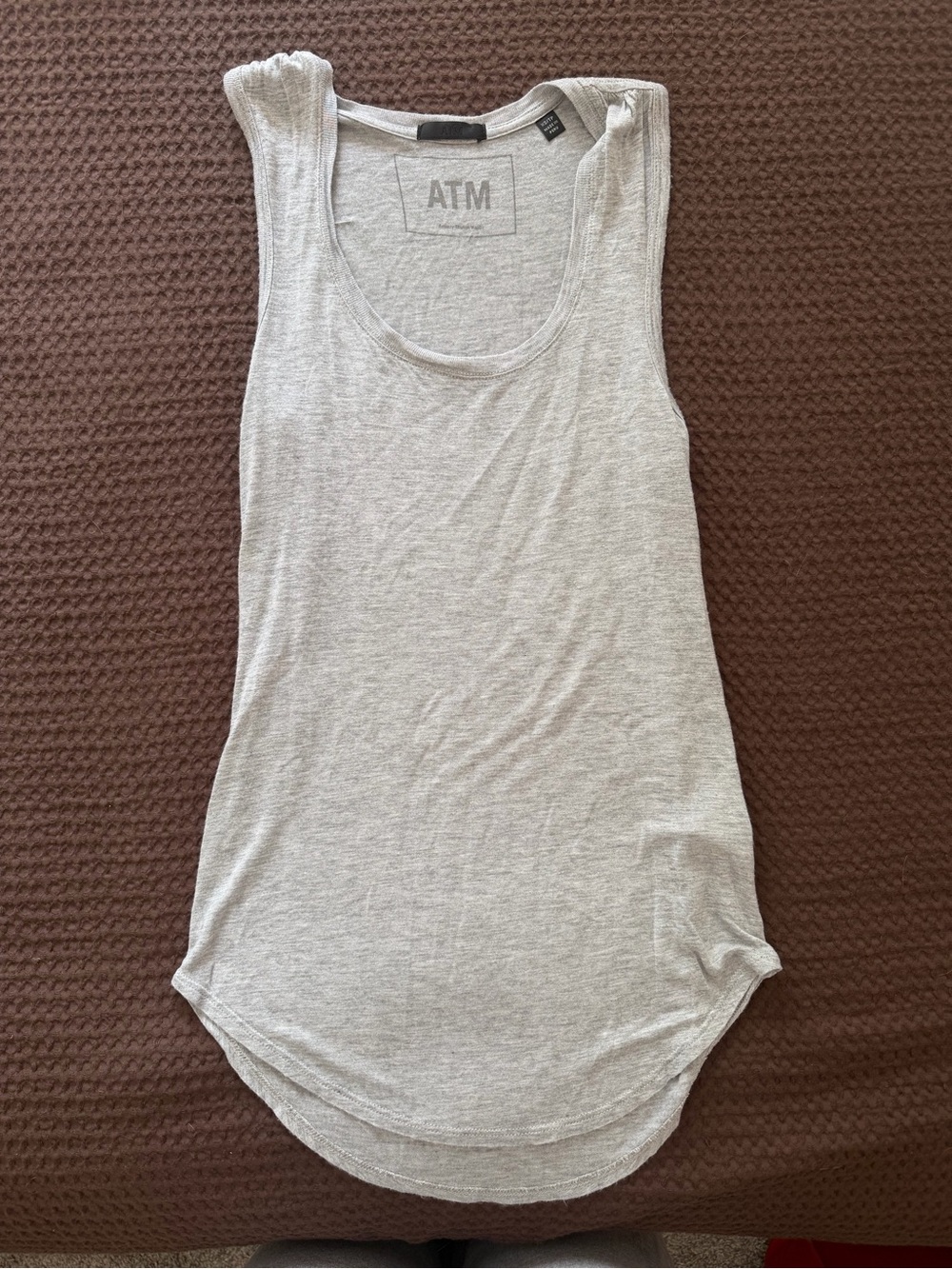 ATM Anthony Thomas Melillo Women's Light Gray Scoop Neck Tank